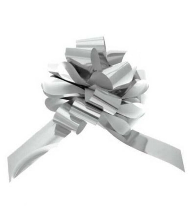 Silberfarbene Pull Bows Ziehschleifenband | 50 Millimeter breit | 20 Stück pro Packung | Pro Stück bestellbar