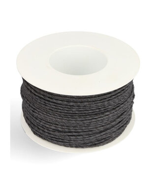 4A Schwarzer Papierdraht | 2 Millimeter breit | Länge 100 Meter | Pro Stück