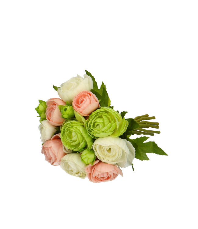 Bouquet de fleurs artificielles de renoncules de couleurs mélangées | Longueur 20 centimètres | Disponible à l'unité