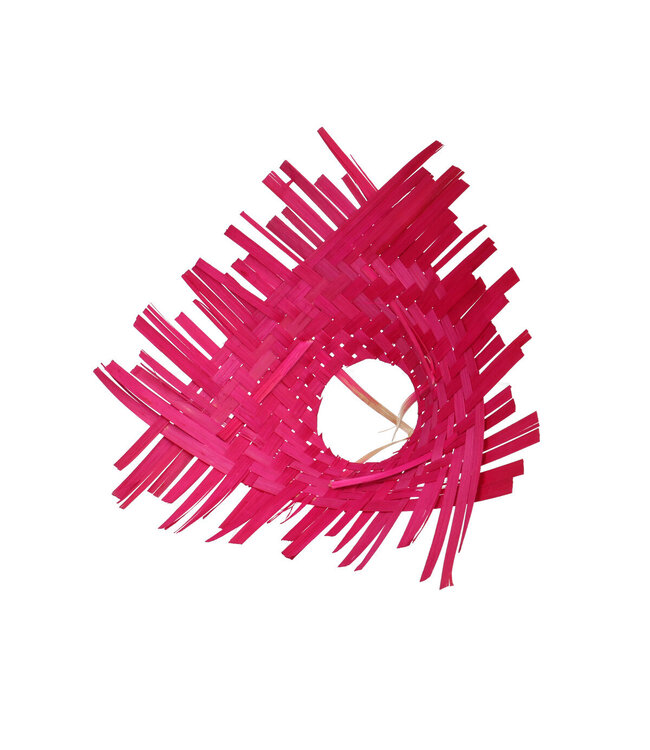 Porte-bouquet en bambou tressé couleur cerise | Diamètre 25 centimètres | Commande par 6 pièces