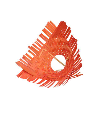 4A Support de bouquet en bambou tressé orange | Diamètre 25 centimètres | Par 6 pièces