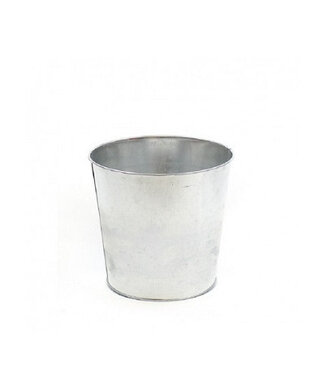 4A Zilverkleurige zinken pot  | Diameter 15 centimeter | Hoogte 14 centimeter | Per 10 stuks