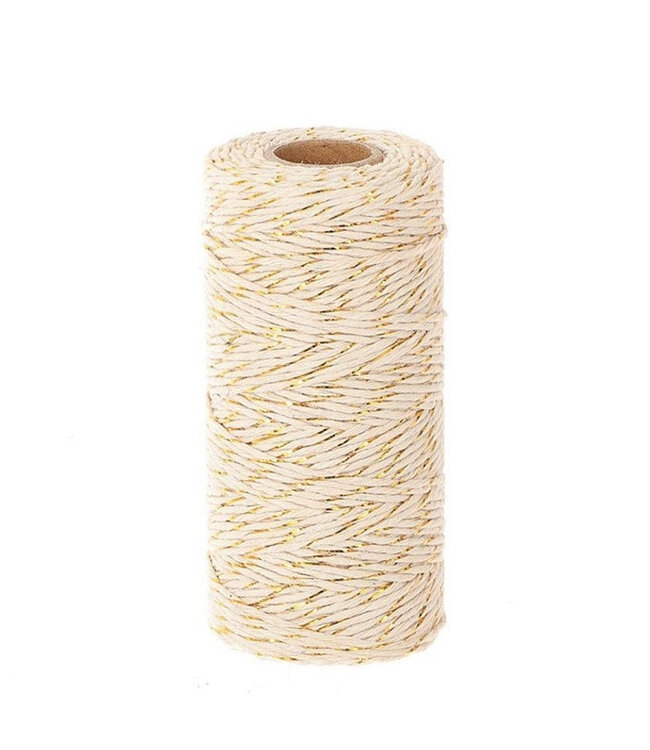 Cream-coloured yellow cotton thread | Thickness 2 millimetres | Length 100 metres | Available for individual purchase