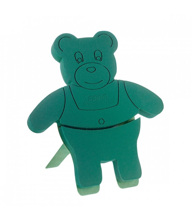 Grüner Oasis Steckmoos Teddybär | Maße 48,5 x 42 x 5 Zentimeter | Pro Stück bestellbar