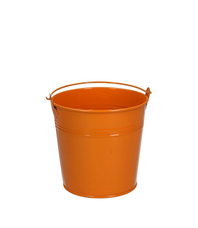 Oranger Zinkeimer | Durchmesser 12,5 Zentimeter | Höhe 11,5 Zentimeter | Pro 10 Stück zu bestellen
