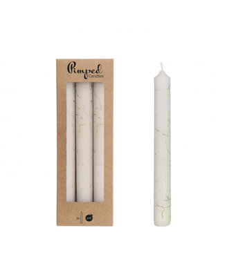 4A Weiße Marmor-Kerze | Durchmesser 2,2 Zentimeter | Länge 20 Zentimeter | 3 Kerzen pro Packung | Pro Stück