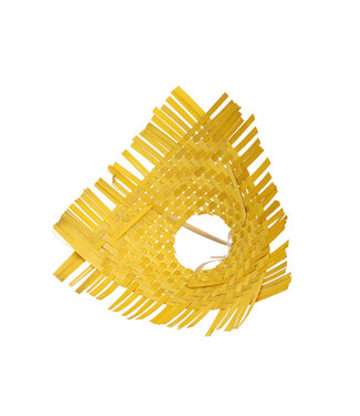 4A Porte-bouquet en bambou tressé jaune | Diamètre 25 centimètres | Par 6 pièces