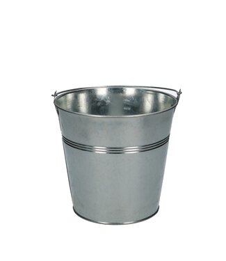 4A Silberfarbener Zinkeimer | Durchmesser 15 Zentimeter | Höhe 14 Zentimeter | Pro 10 Stück