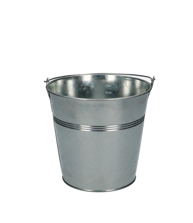 Silberfarbener Zinkeimer | Durchmesser 15 Zentimeter | Höhe 14 Zentimeter | Pro 10 Stück zu bestellen