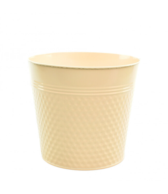 Beigekleurige zinken Blush  pot | Diameter 22 centimeter | Hoogte 20 centimeter | Per 10 stuks te bestellen