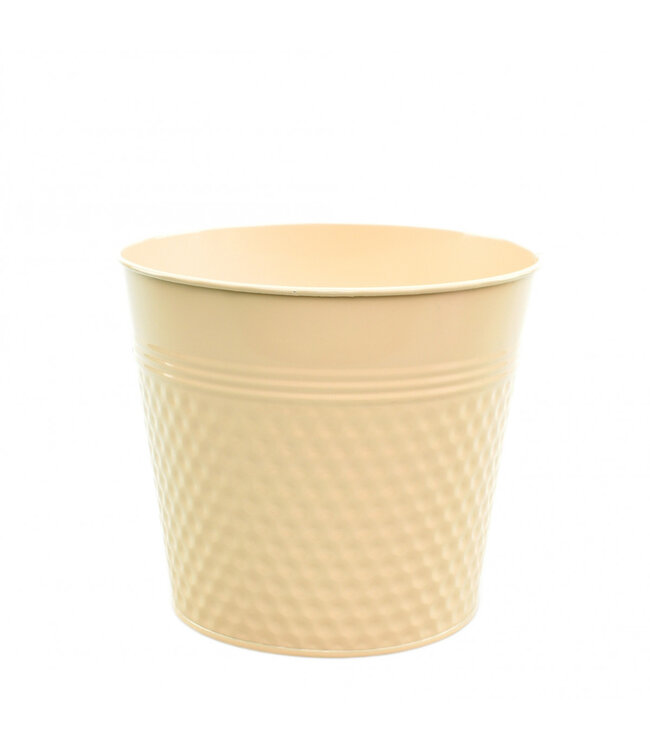 Beige zinc Blush pot | Diameter 20 centimetres | Height 18 centimetres | Available to order in sets of 10