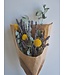 Bouquet de fleurs séchées "Spécialement pour toi" | Avec eucalyptus séché, lavande séchée et fleurs séchées de craspédia | Longueur 45 centimètres | À commander par bouquet