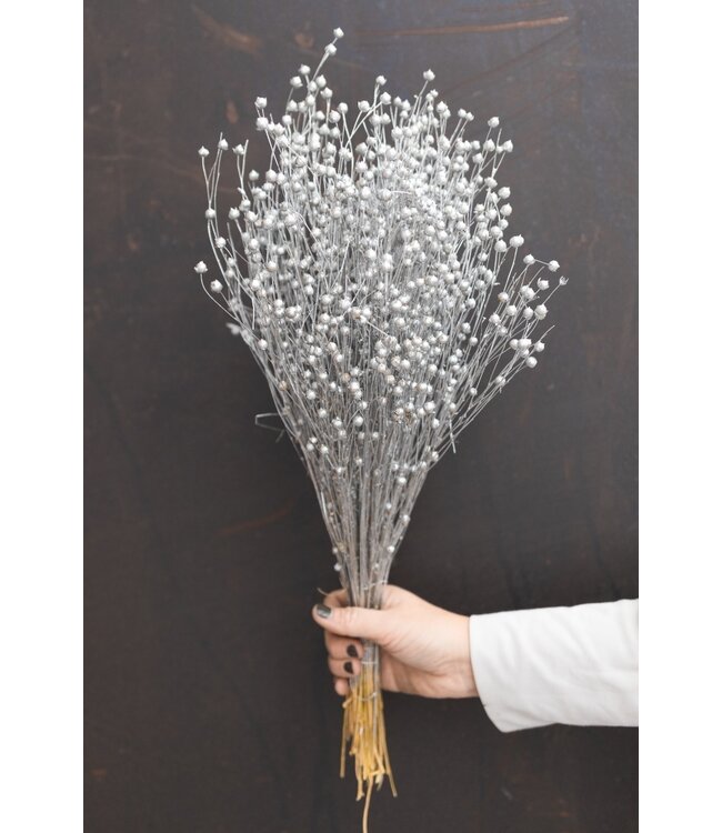 Silver dried flax | Silver dried Linum flowers | Length ± 55 cm | Order per bunch