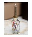 Fleurs séchées roses et violettes dans un bougeoir en verre | Hauteur 16 centimètres | Commande par pièce