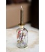 Fleurs séchées roses et violettes dans un bougeoir en verre | Hauteur 16 centimètres | Commande par pièce