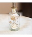 Fleurs blanches séchées dans un bougeoir en verre | Hauteur 16 centimètres | Commande par pièce