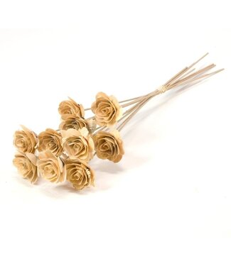 MyFlowers Ten wooden roses on a stick | 55 - 60 centimetres centimetres | Per 10 roses