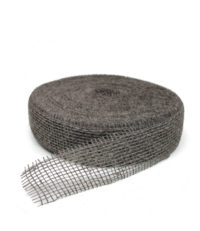 Grey Jute Ribbon | 50 millimetres wide | Length 40 metres | Available for individual purchase