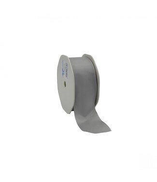 4A Silver-coloured fabric ribbon with wire | 38 millimetres wide | Length 20 metres | Per piece