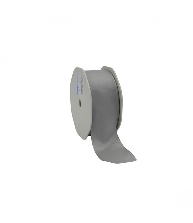 Silver-coloured fabric ribbon with wire | 38 millimetres wide | Length 20 metres | Available for purchase individually