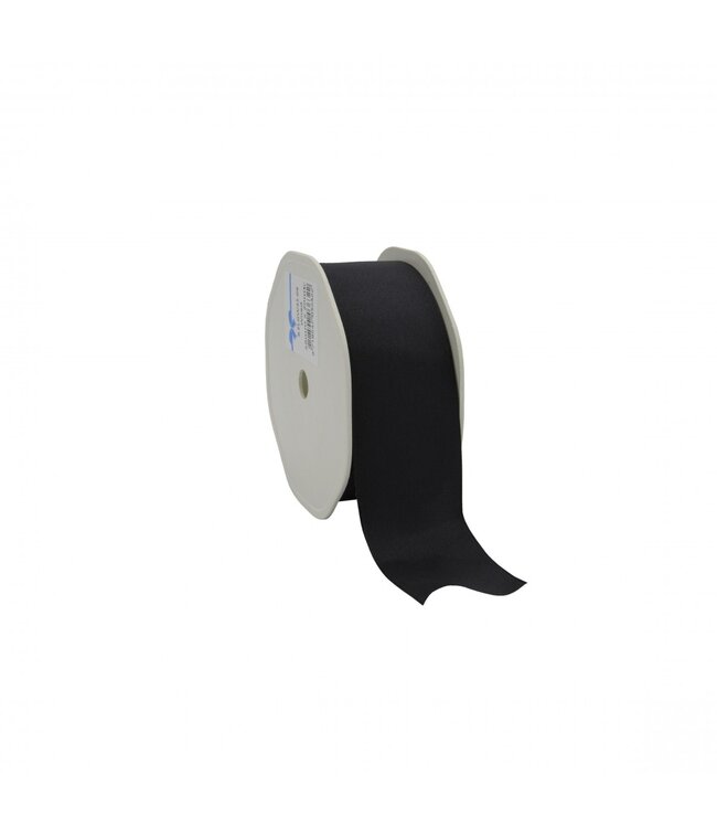 Black fabric ribbon with thread | 38 millimetres wide | Length 20 metres | Available per piece