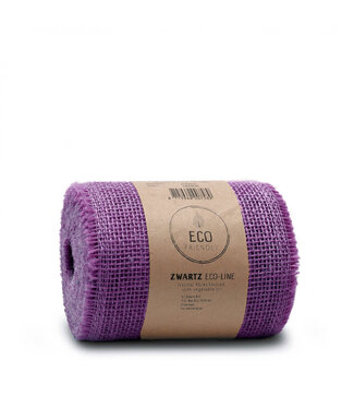 4A Lavendelkleurig Jute lint |  150 millimeter breed | Lengte 10 meter  | Per stuk