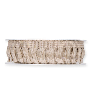 4A Lichtbruin Fringe lint | 25 millimeter breed | Lengte 7 meter  | Per stuk