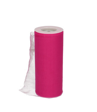 4A Fuchsia-coloured Tulle ribbon | 150 millimetres wide | Length 23 metres | Per piece