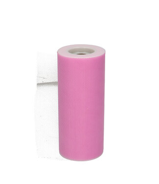 4A Roze Tule lint | 150 millimeter breed | Lengte 23 meter | Per stuk