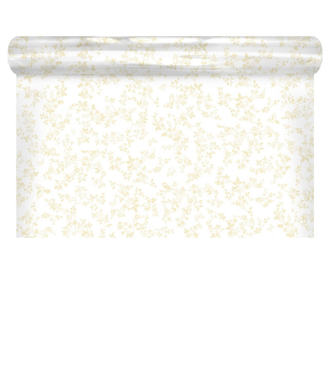 Beige Folie auf Rolle Birds | 80 Zentimeter breit | Länge 100 Meter | Pro Stück bestellbar