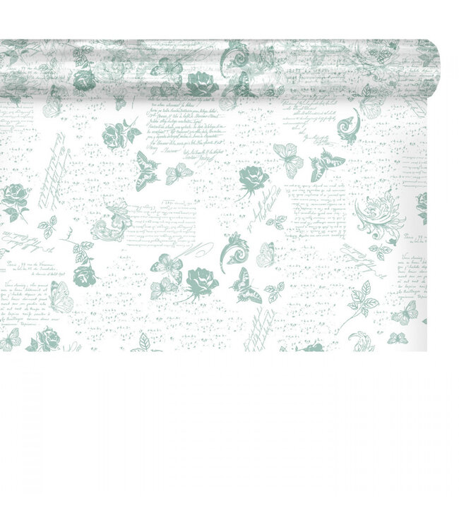 Green film on roll Romance | 80 centimetres wide | Length 100 metres | Available per piece