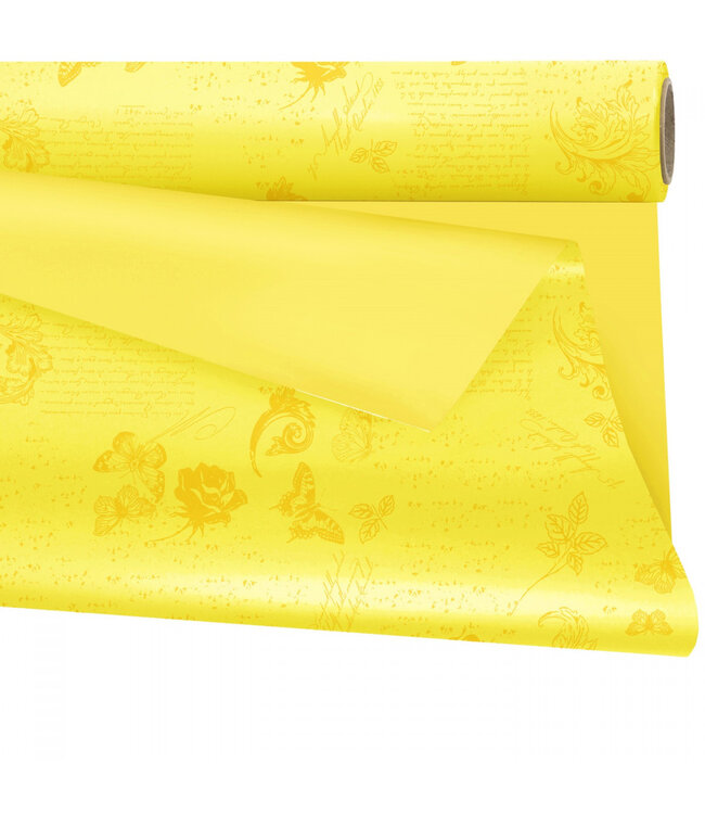 Dark yellow film on roll duo matte Romance | 80 centimetres wide | Length 40 metres | Available per piece