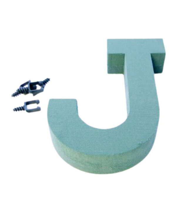 Groene Oasis steekschuim letter  J | Hoogte 31 centimeter | Per stuk te bestellen