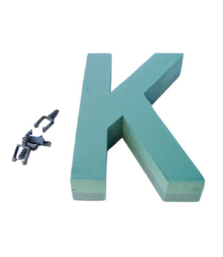 4A Groene Oasis steekschuim letter  K | Hoogte 31 centimeter | Per stuk