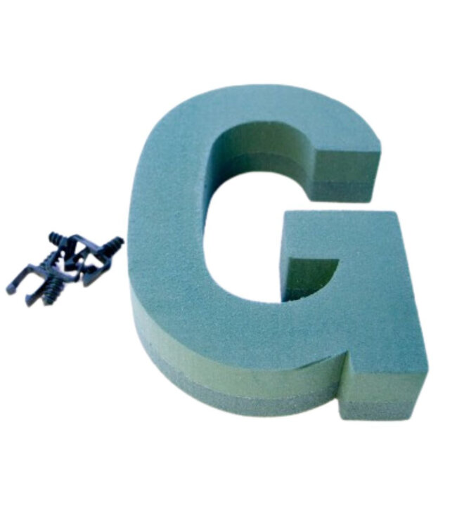 Green Oasis floral foam letter G | Height 31 centimetres | Available per piece