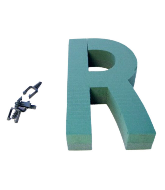 Green Oasis floral foam letter R | Height 31 centimetres | Available per piece