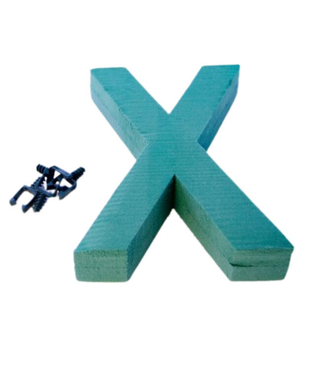 Green Oasis floral foam letter X | Height 31 centimetres | Available per piece