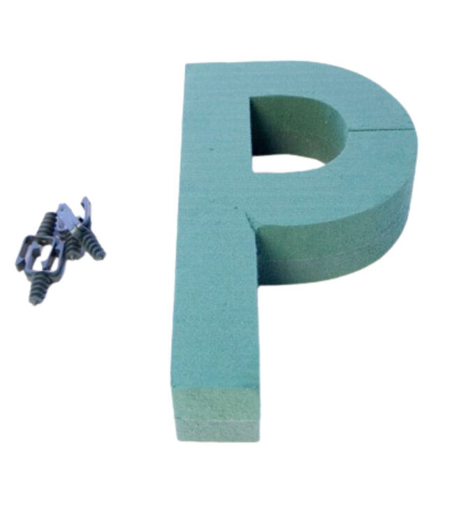 Green Oasis floral foam letter P | Height 31 centimetres | Available per piece