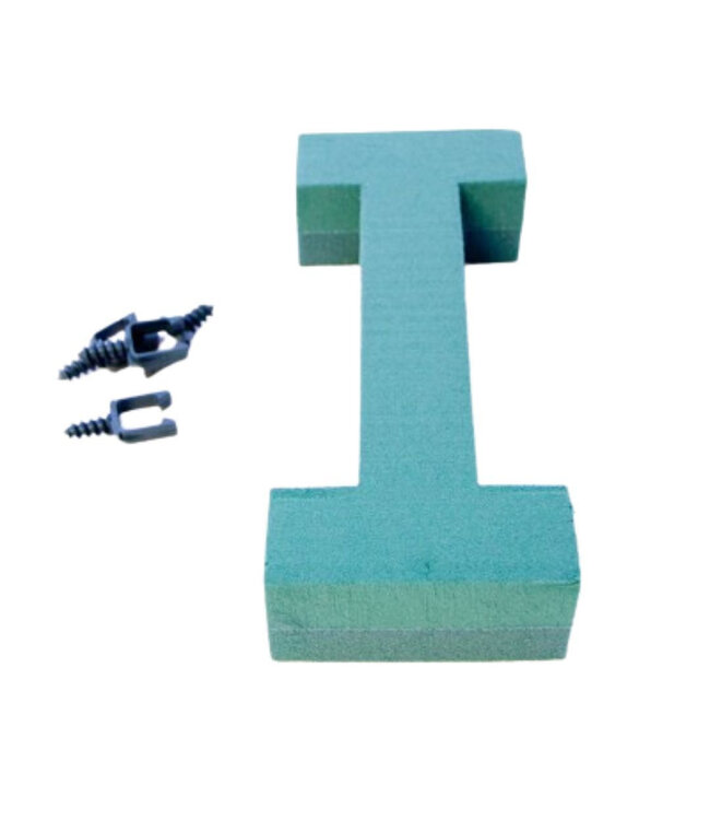 Green Oasis floral foam letter I | Height 31 centimetres | Available to order individually