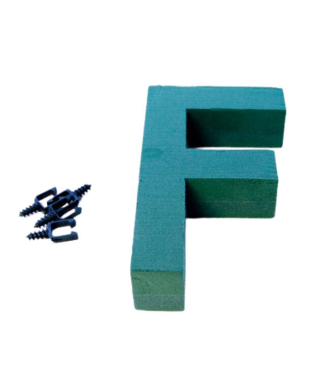 Green Oasis floral foam letter F | Height 31 centimetres | Available per piece