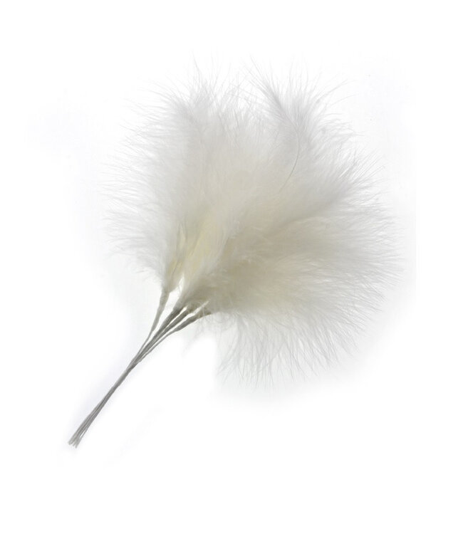 Plumes de mariage couleur champagne sur fil | Longueur 25 centimètres | 6 plumes par bouquet | À l'unité disponible