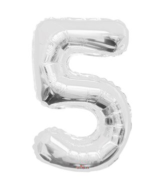 4A Silver Party! Balloon 5 | Length 85 centimetres | Per piece