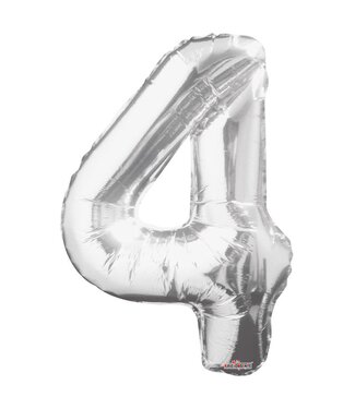 4A Silver Party! Balloon 4 | Length 85 centimetres | Per piece