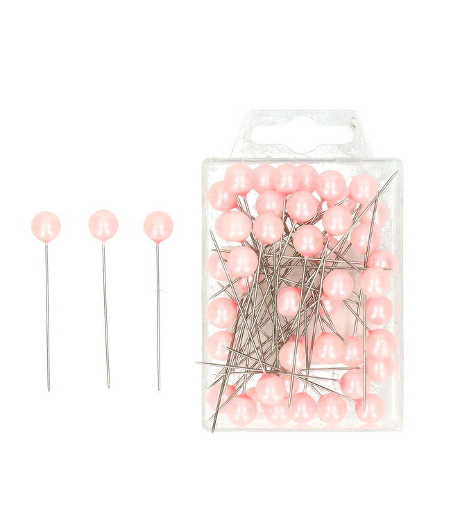 Light pink pearl pins | Diameter 10 millimetres | Length 60 millimetres | 50 pins per package | Available for individual purchase