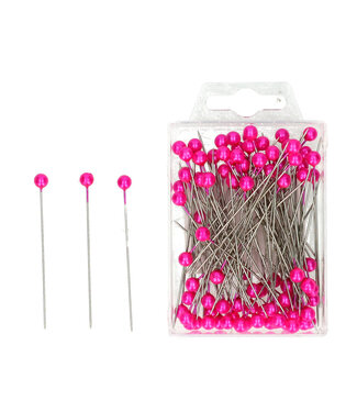 4A Fuchsia-coloured pearl pins | Diameter 6 millimetres | Length 65 millimetres | 100 pins per pack | Per piece