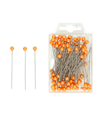 4A Orange pearl pins | Diameter 6 millimetres | Length 65 millimetres | 100 pins per pack | Per piece