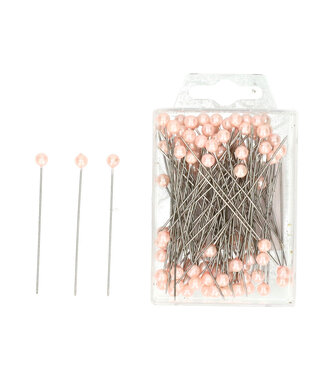 4A Light pink pearl pins | Diameter 6 millimetres | Length 65 millimetres | 100 pins per package | Per piece