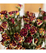 Roses en grappes séchées jaune-rouge | Longueur 50 centimètres | Commande par 10 roses