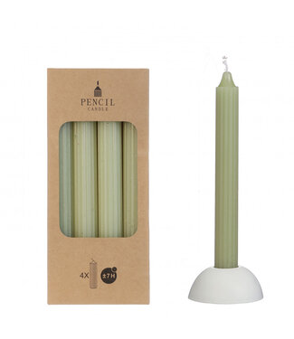 4A Light green pencil candles | Diameter 2.2 centimetres | Length 20 centimetres | 4 candles per pack | Per piece