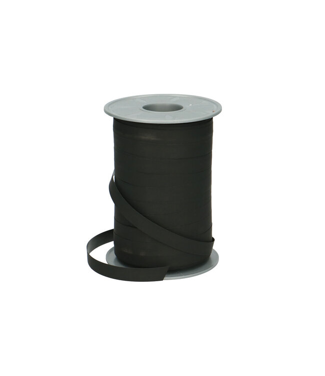 Mat zwart lint | 10 millimeter breed | Lengte 200 meter | Per stuk te bestellen